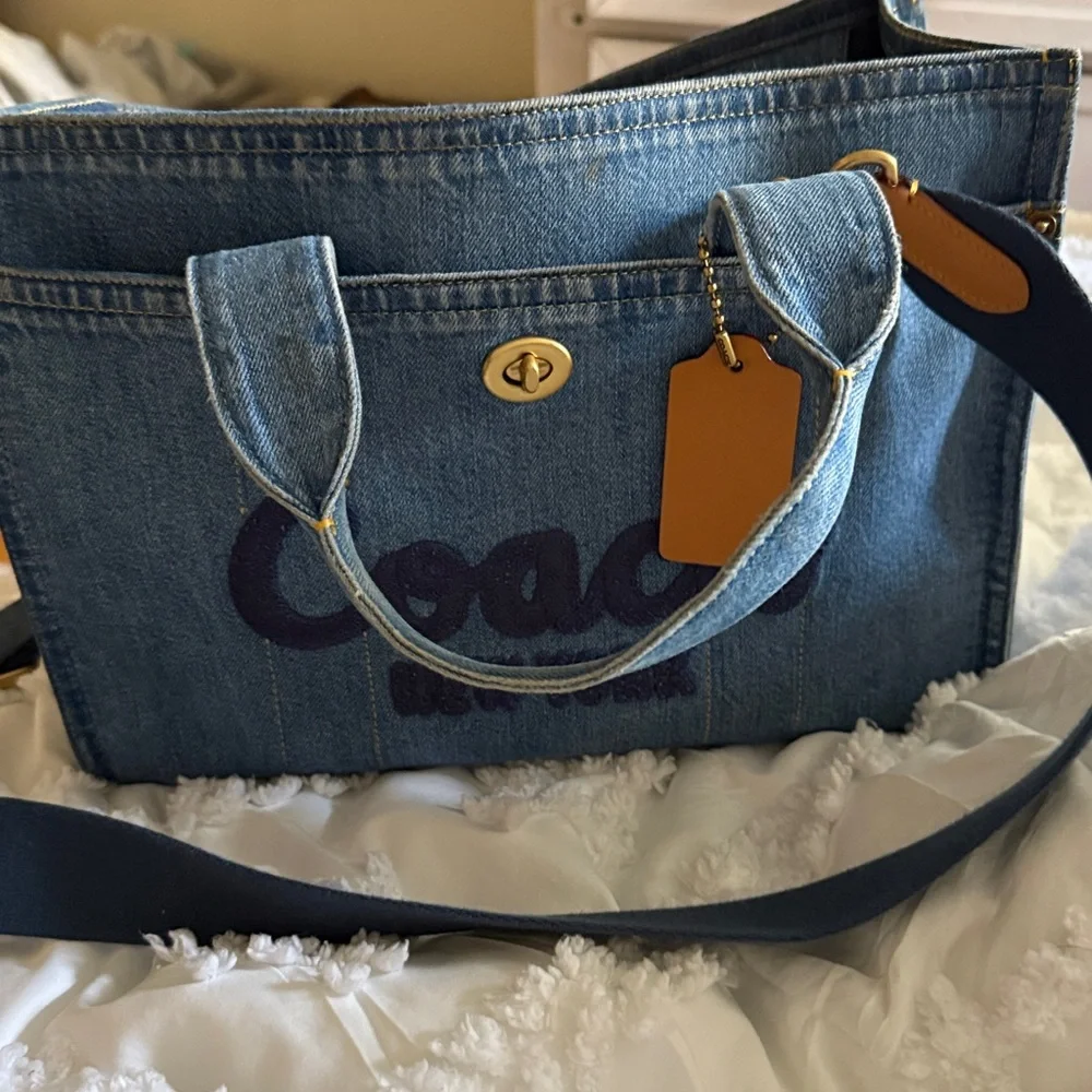 Coach Denim Blue Tote Bag - Picture 2 of 15